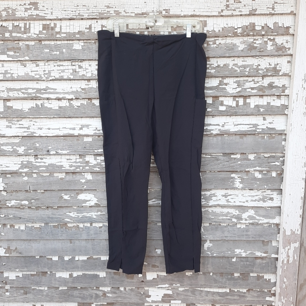 Athleta Wander Slim Pants size 12 gray 353450 Back Zip Stretch Waist Pockets EUC